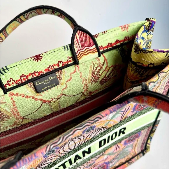 Christian Dior DIOR BOOK Tote Bag Large Pink Multicolour Canvas New - Picture 5 of 7